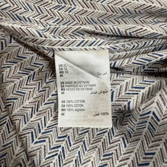 Tasso Elba Button Down Shirt Mens XL Khaki Marche Plaid And Tribal Lot Of 2 - Picture 14 of 16
